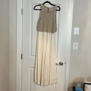 Anthropologie Moth Sandstone layered maxi dress xsp